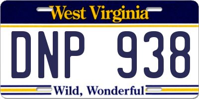 WV license plate DNP938