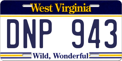 WV license plate DNP943