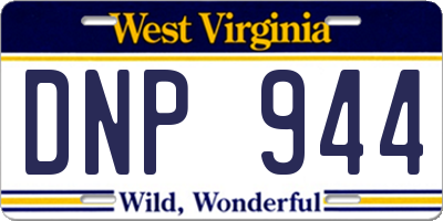 WV license plate DNP944