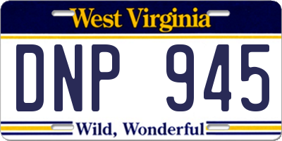 WV license plate DNP945