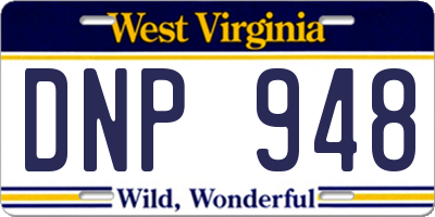 WV license plate DNP948