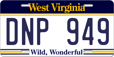 WV license plate DNP949