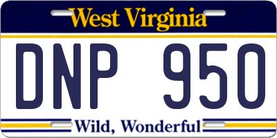 WV license plate DNP950