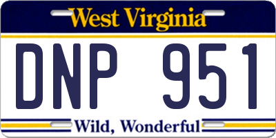WV license plate DNP951