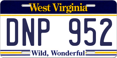 WV license plate DNP952