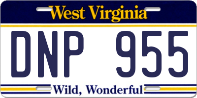 WV license plate DNP955