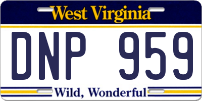 WV license plate DNP959