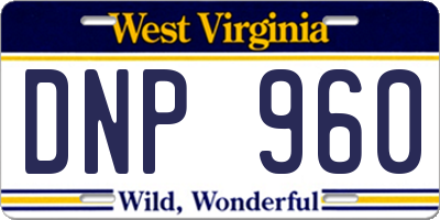 WV license plate DNP960