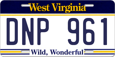 WV license plate DNP961