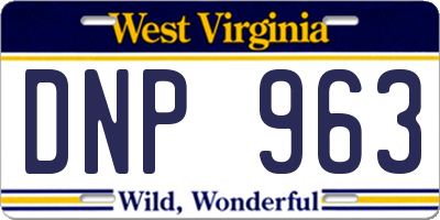 WV license plate DNP963
