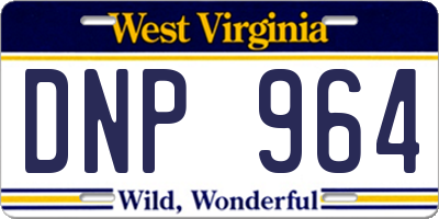WV license plate DNP964