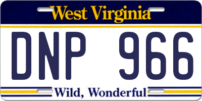 WV license plate DNP966