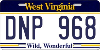 WV license plate DNP968