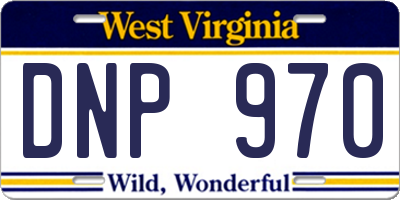 WV license plate DNP970