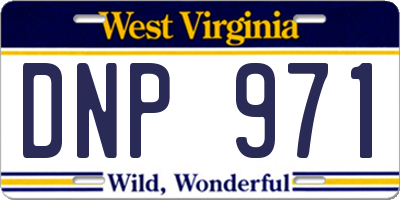 WV license plate DNP971