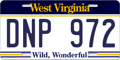 WV license plate DNP972
