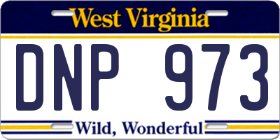WV license plate DNP973