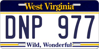 WV license plate DNP977