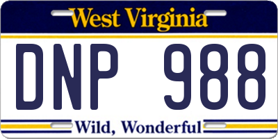 WV license plate DNP988