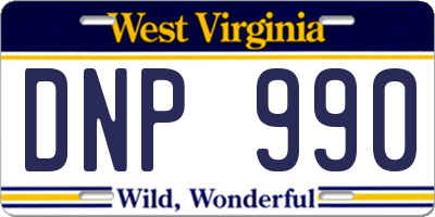 WV license plate DNP990