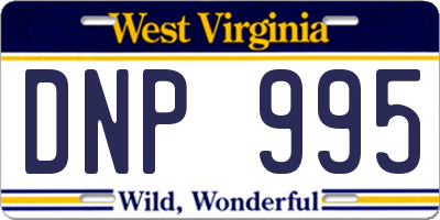 WV license plate DNP995