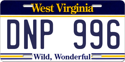 WV license plate DNP996