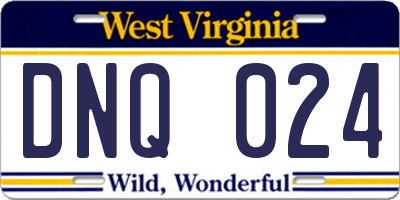 WV license plate DNQ024