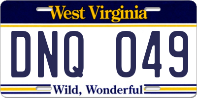 WV license plate DNQ049
