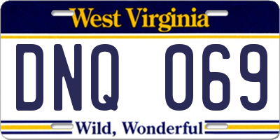 WV license plate DNQ069