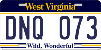 WV license plate DNQ073