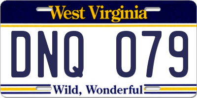 WV license plate DNQ079