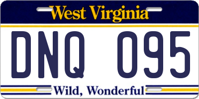 WV license plate DNQ095