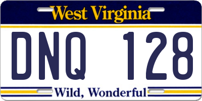 WV license plate DNQ128