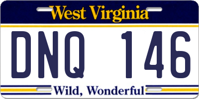 WV license plate DNQ146