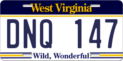 WV license plate DNQ147