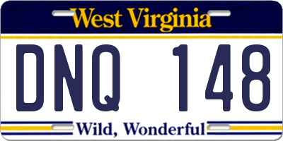 WV license plate DNQ148