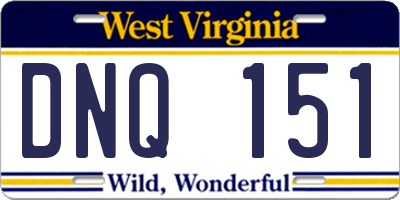 WV license plate DNQ151