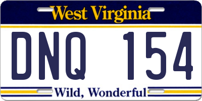 WV license plate DNQ154