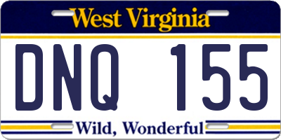 WV license plate DNQ155