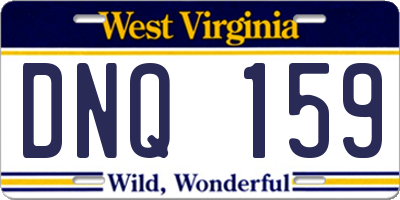 WV license plate DNQ159