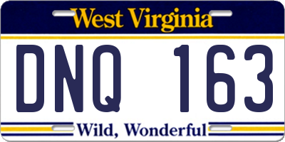 WV license plate DNQ163