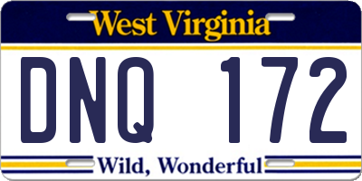 WV license plate DNQ172