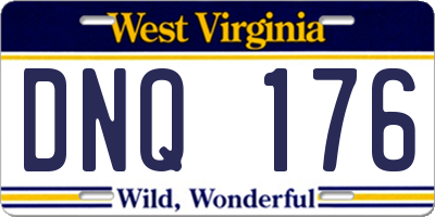 WV license plate DNQ176