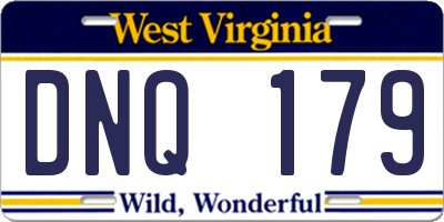 WV license plate DNQ179