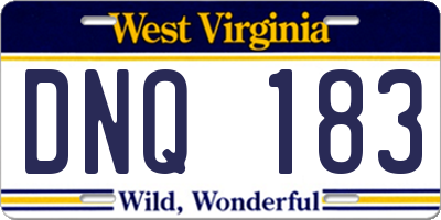 WV license plate DNQ183