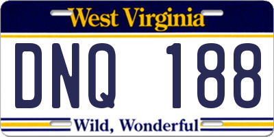 WV license plate DNQ188