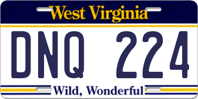WV license plate DNQ224