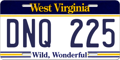 WV license plate DNQ225