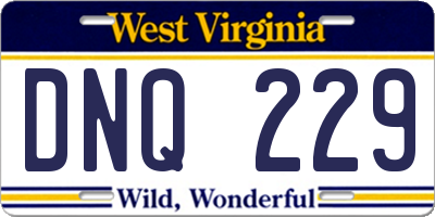 WV license plate DNQ229
