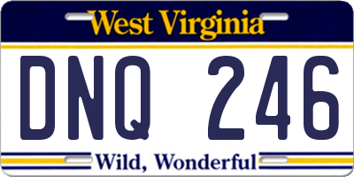 WV license plate DNQ246
